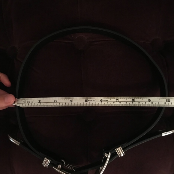 B-Low the Belt Black and Silver Double Buckle Belt - Picture 6 of 7